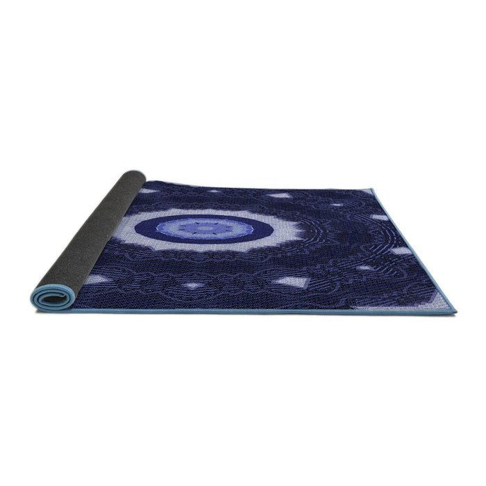 Thickness of Patterned Night Blue Rug, pat1872blu