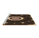 Sideview of Machine Washable Transitional Black Brown Rug, wshpat1872brn