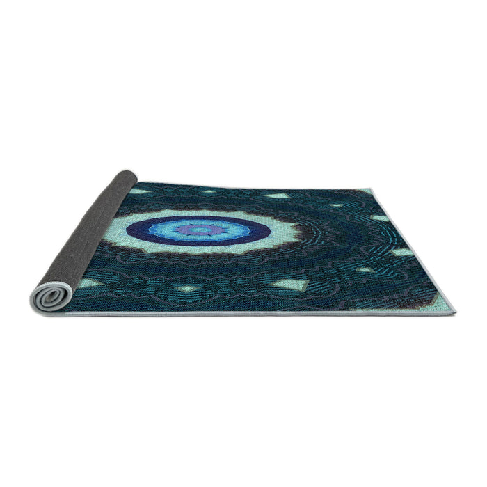 Thickness of Patterned Glacial Blue Ice Blue Rug, pat1872lblu