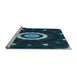 Sideview of Machine Washable Transitional Glacial Blue Ice Blue Rug, wshpat1872lblu