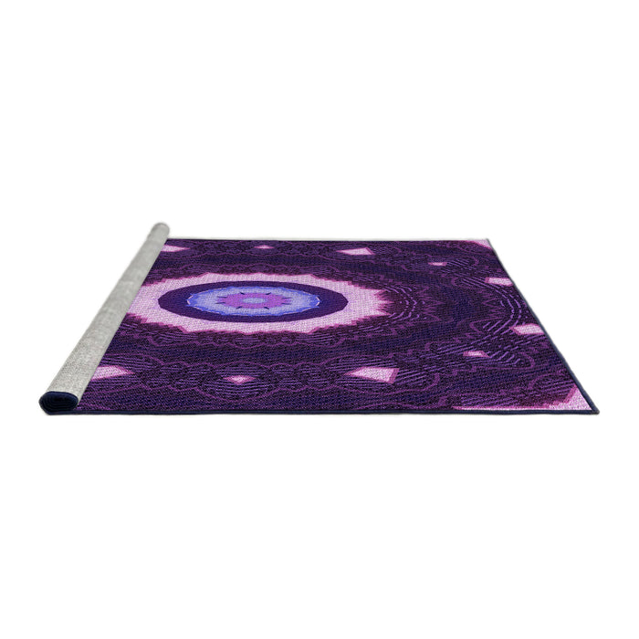 Sideview of Machine Washable Transitional Dark Orchid Purple Rug, wshpat1872pur