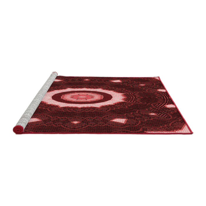 Sideview of Machine Washable Transitional Cherry Red Rug, wshpat1872rd