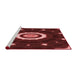 Sideview of Machine Washable Transitional Cherry Red Rug, wshpat1872rd