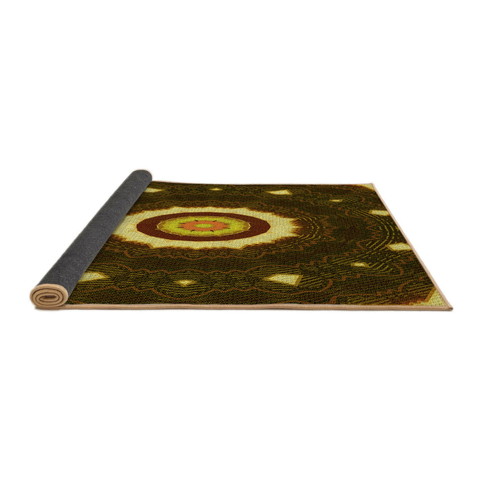 Thickness of Patterned Black Brown Rug, pat1872yw