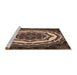 Sideview of Machine Washable Transitional Peru Brown Rug, wshpat1873brn