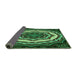 Thickness of Patterned Dark Forest Green Rug, pat1873grn