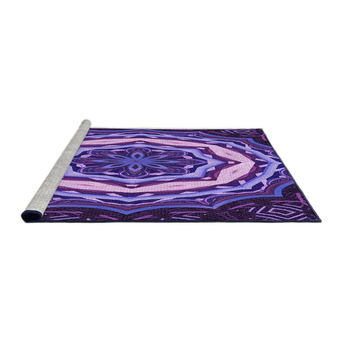 Sideview of Machine Washable Transitional Indigo Purple Rug, wshpat1873pur