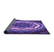 Thickness of Patterned Indigo Purple Rug, pat1873pur