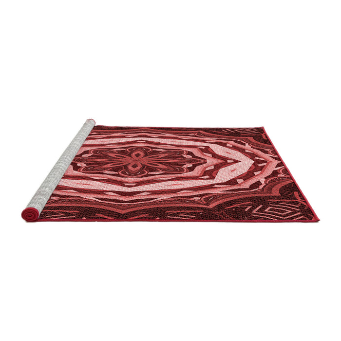Sideview of Machine Washable Transitional Crimson Red Rug, wshpat1873rd