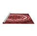 Sideview of Machine Washable Transitional Crimson Red Rug, wshpat1873rd