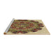 Sideview of Machine Washable Transitional Yellow Rug, wshpat1874brn