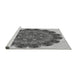 Sideview of Machine Washable Transitional Silver Gray Rug, wshpat1874gry