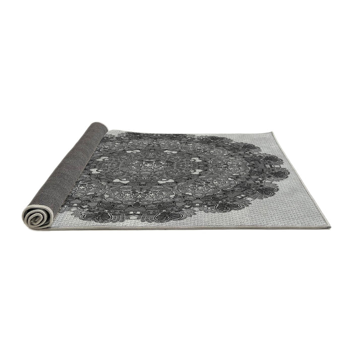 Thickness of Patterned Silver Gray Rug, pat1874gry