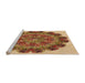 Sideview of Machine Washable Transitional Yellow Orange Rug, wshpat1874org