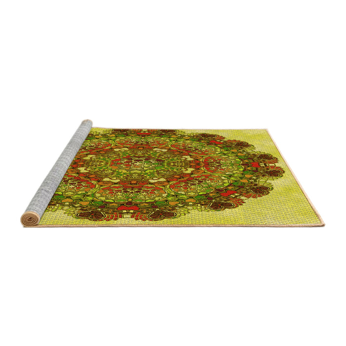 Sideview of Machine Washable Transitional Saddle Brown Rug, wshpat1874yw