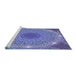 Sideview of Machine Washable Transitional Deep Periwinkle Purple Rug, wshpat1875blu