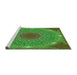 Sideview of Machine Washable Transitional Seaweed Green Rug, wshpat1875grn