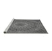 Sideview of Machine Washable Transitional Dark Gray Rug, wshpat1875gry