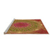 Sideview of Machine Washable Transitional Yellow Rug, wshpat1875org