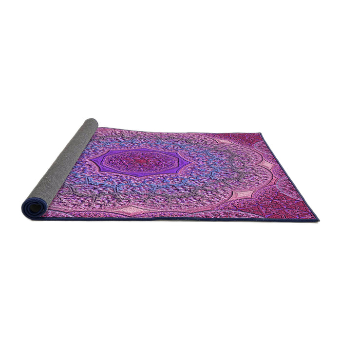 Thickness of Patterned Orchid Purple Rug, pat1875pur