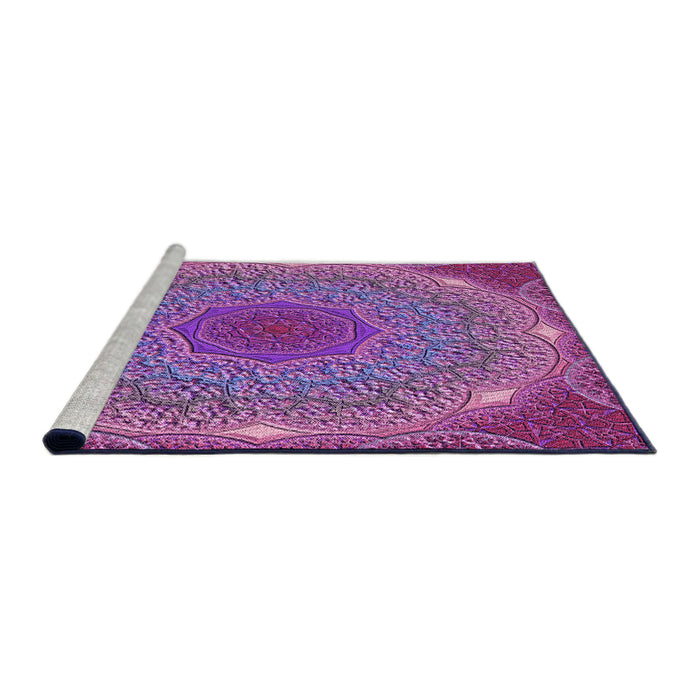 Sideview of Machine Washable Transitional Orchid Purple Rug, wshpat1875pur