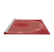 Sideview of Machine Washable Transitional Red Rug, wshpat1875rd