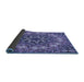 Thickness of Patterned Deep Periwinkle Purple Rug, pat1876blu