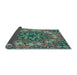 Thickness of Patterned Mint Green Rug, pat1876lblu