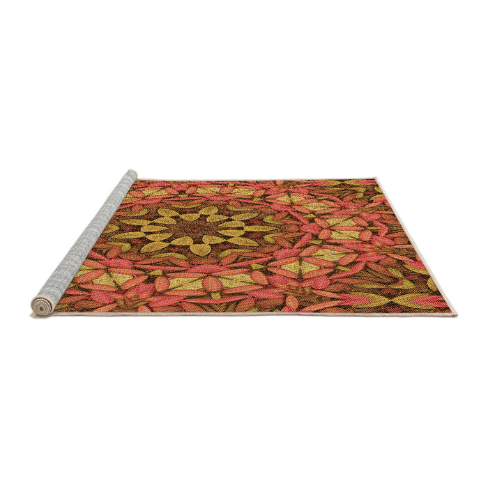 Sideview of Machine Washable Transitional Tomato Red Rug, wshpat1876org