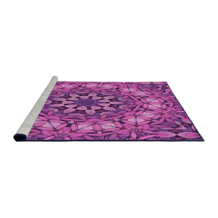 Sideview of Machine Washable Transitional Medium Violet Red Pink Rug, wshpat1876pur