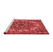 Sideview of Machine Washable Transitional Red Rug, wshpat1876rd