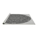 Sideview of Machine Washable Transitional Platinum Silver Gray Rug, wshpat1877gry