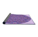 Thickness of Patterned Mauve Purple Rug, pat1877pur