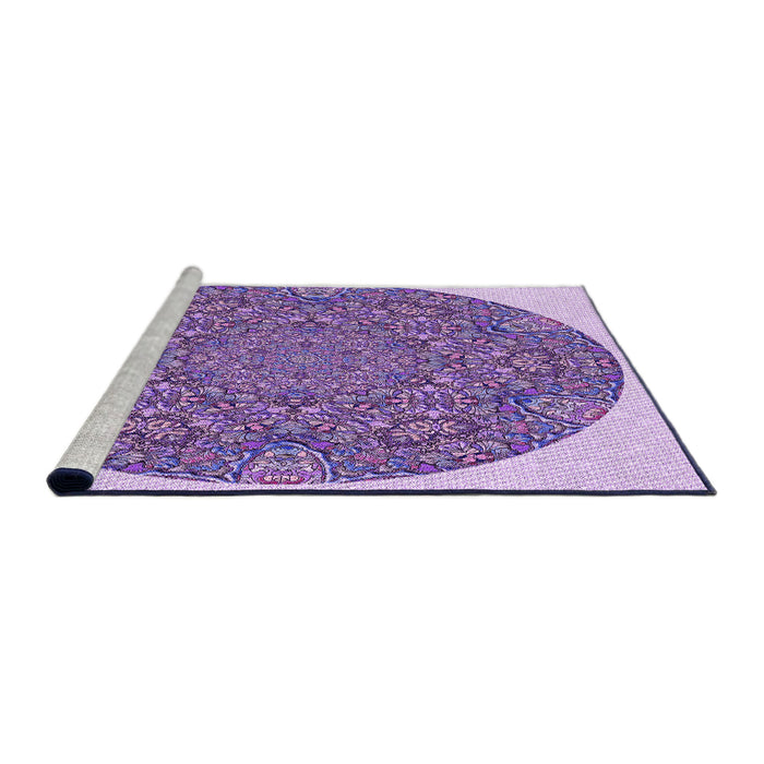 Sideview of Machine Washable Transitional Mauve Purple Rug, wshpat1877pur