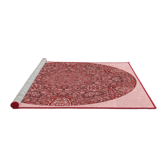 Sideview of Machine Washable Transitional Pastel Pink Rug, wshpat1877rd