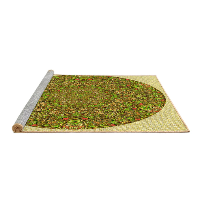 Sideview of Machine Washable Transitional Dark Bronze Brown Rug, wshpat1877yw
