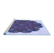 Sideview of Machine Washable Transitional Blue Rug, wshpat1878blu