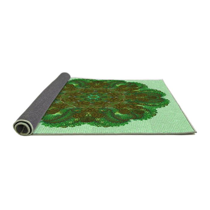 Thickness of Patterned Seaweed Green Rug, pat1878grn