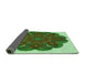 Thickness of Patterned Seaweed Green Rug, pat1878grn