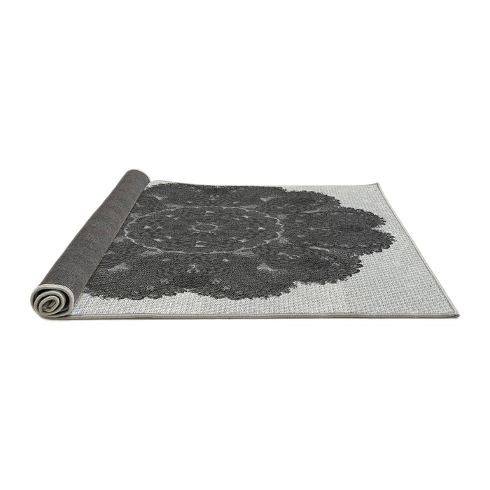 Thickness of Patterned Silver Gray Rug, pat1878gry