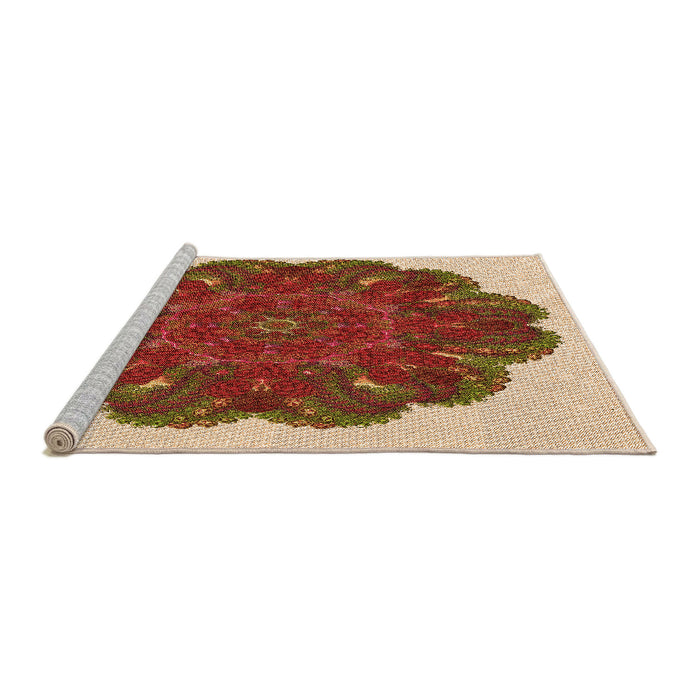 Sideview of Machine Washable Transitional Tomato Red Rug, wshpat1878org
