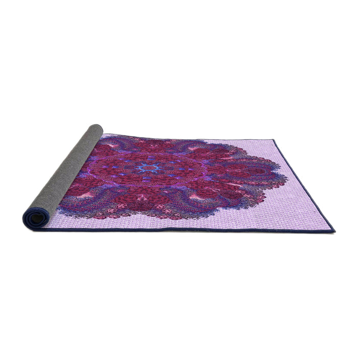 Thickness of Patterned Bright Lilac Purple Rug, pat1878pur