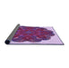 Thickness of Patterned Bright Lilac Purple Rug, pat1878pur