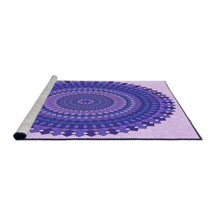 Sideview of Machine Washable Transitional Amethyst Purple Rug, wshpat1879pur
