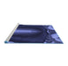 Sideview of Machine Washable Transitional Night Blue Rug, wshpat188blu