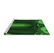 Sideview of Machine Washable Transitional Dark Forest Green Rug, wshpat188grn