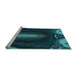 Sideview of Machine Washable Transitional Dark Cyan Green Rug, wshpat188lblu