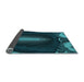Thickness of Patterned Dark Cyan Green Rug, pat188lblu
