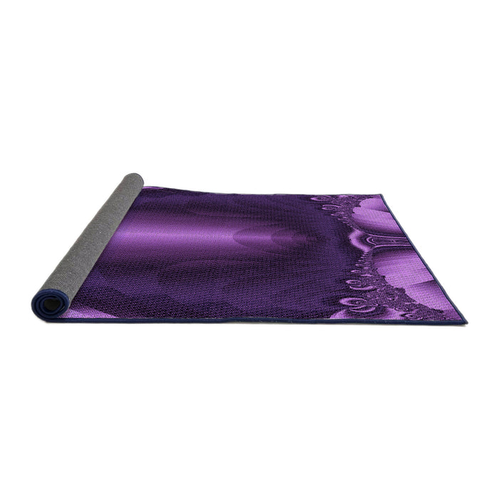 Thickness of Patterned Dark Orchid Purple Rug, pat188pur