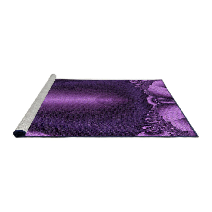 Sideview of Machine Washable Transitional Dark Orchid Purple Rug, wshpat188pur